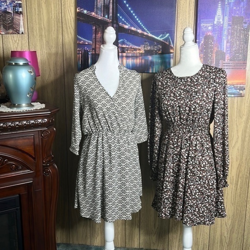 Xhilaration Black and Tan dress size S/P and no name brand, flowered dress
